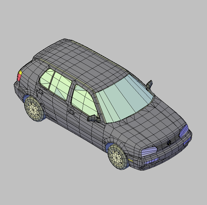 Bloque Autocad Vista de Volkswagen Golf en 3D